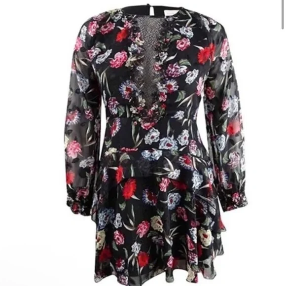 Foxiedox anthropologie floral long sleeve alva dress small - Picture 3 of 7